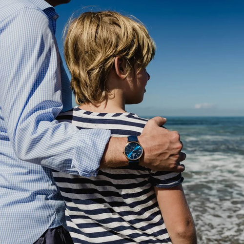 August Berg Deep Blue Rose Gold timepiece